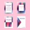 Set fluid colors background, blurred, poster, purple, pink, blue, gradient banner, postcard