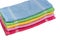 Set of the folded multicolored terry napkins closeup