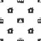 Set Folder with password, Browser exclamation mark and House under protection on seamless pattern. Vector