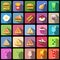 Set of food and drinks icons. Flat style design isolated icons