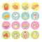 Set of food icons. Collection of product objects