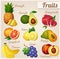 Set of food icons. Fruits.