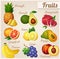 Set of food icons. Fruits