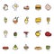 Set of food icons. Vector illustration decorative background design