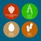 Set of food labels - allergens, GMO free products. Food intolerance symbols collection. Vector illustration.