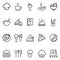 Set of food and restaurant related vector line icons.