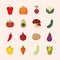 set of food vegetables icons