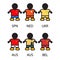 Set of Footbal/Soccer team players.