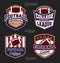 Set of football college league badge logo