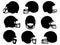 Set of Football Helmets silhouette vector art