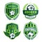 Set of Football Logo Design Templates, Soccer Vintage Green Badge