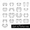 Set of Footprint Doodle Icons, human footstep.