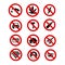 Set of forbidden icons. Vector illustration eps 10