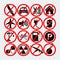 Set Of Forbidden Signs.Vector Illustration