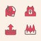 Set Forest, Global warming, Polar bear head and Rise water level icon. Vector