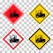 Set of Forklift transport icon, industry vehicle machine symbol, fork truck warehouse vector illustration