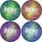 Set of four 30cm circular print ready word cloud reiki healing coasters