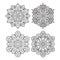 Set of four abstract vector round lace designs - mandalas, decor