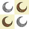 Set of four arabic half moons