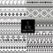 Set of four aztec seamless blackand white color patterns