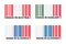 Set of four bar code symbols Made in Austria, Made in Hungary, Made in Slovakia and Made in Slovenia, simple icons