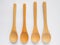 Set of four beech wood tea spoons