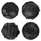 Set of four black paint samples isolated on a white background