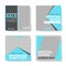 Set of four Blue square banner template design with blank space for your image. Sale banner template for social media promotion,