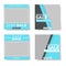 Set of four Blue square banner template design with blank space for your image. Sale banner template for social media promotion,