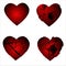 Set of four broken hearts, vector file eps 10
