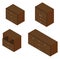 Set of four bureau. Isometric.