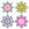 Set of four candy color mandalas