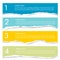 Set of four color infographics of torn paper with numbers and te