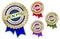 Set of Four Colorful 100% Lifetime Guarantee Emble