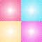 Set of four colorful ray backgrounds.