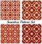 Set of four contemporary geometric seamless patterns with rhombus, square, triangle and star shapes of brown shades