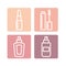 Set of four cosmetic products icons