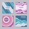 Set of four creative covers. Abstract geometric patterns