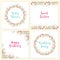 Set of four cute confetti frames for your decoration