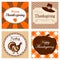 Set of four cute Thanksgiving cards invitations. V