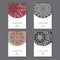 Set of four elegant A4 templates with oriental pattern.
