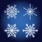 Set of four elegant snowflakes, decorative design elements