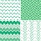 Set of four emerald green chevron patterns and