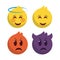 Set of four emoji icon