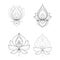 Set of four ethnic Mandala ornaments for Henna drawing and tattoo template