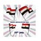 Set of four flags of Egypt on Egypt Revolution Day 23th July