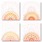 Set of four floral mandala banners for instagram feed. Colorful gradiet colored