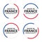 Set of four French icons, Made in France, premium quality stickers