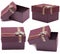 Set of four gift boxes purple with bow and ribbon