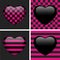 Set of Four Glossy Emo Hearts.